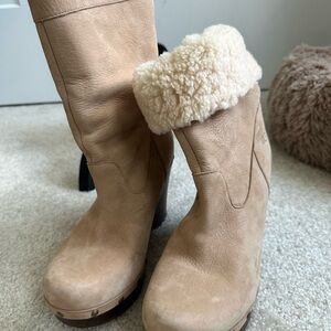 UGG Women's Cream Shearling Winter Boots